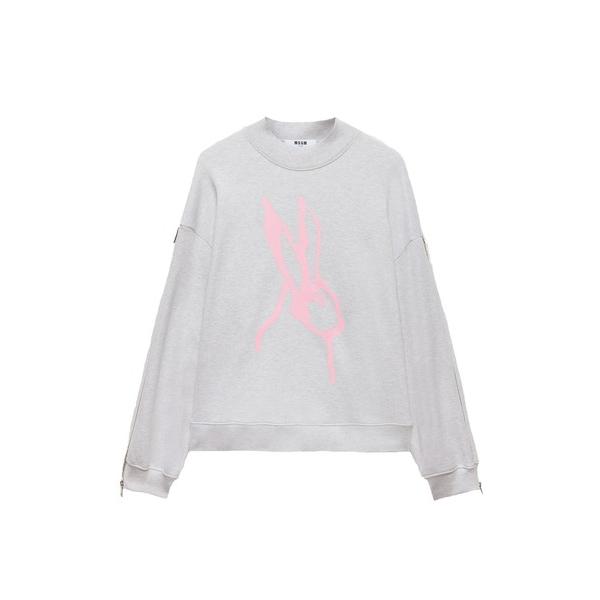 トレーナー スウェット SKETCHED BUNNIES ジップディテール スウェットシャツ レディ...