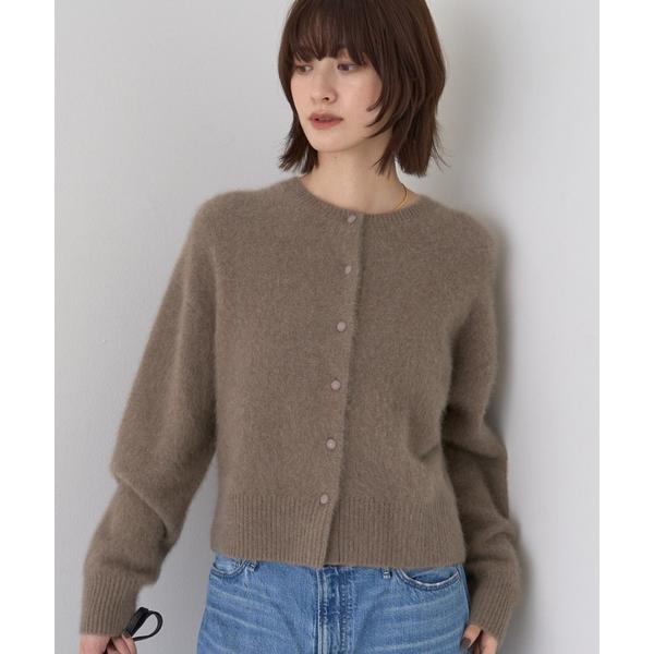 カーディガン フォックスウールクルーネッククルミ釦カーディガン レディース