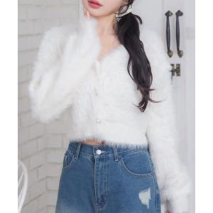 カーディガン キラキラシャギーカーデ レディース