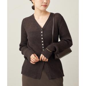 カーディガン RIB BUTTON カーディガン レディース