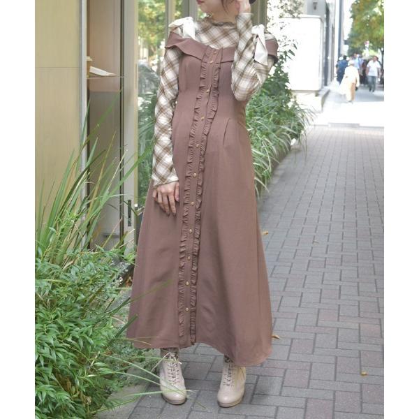 ワンピース ショルダーリボンワンピース