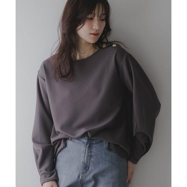 tシャツ 高身長　肩ボタンデザインプルオーバー（トールサイズ）Essenave レディース