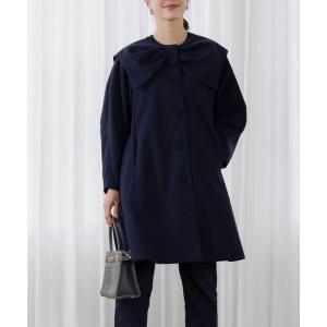 ノーカラーコート コート 「SONO/ソーノ」パピヨンリュバンリバーコート レディース