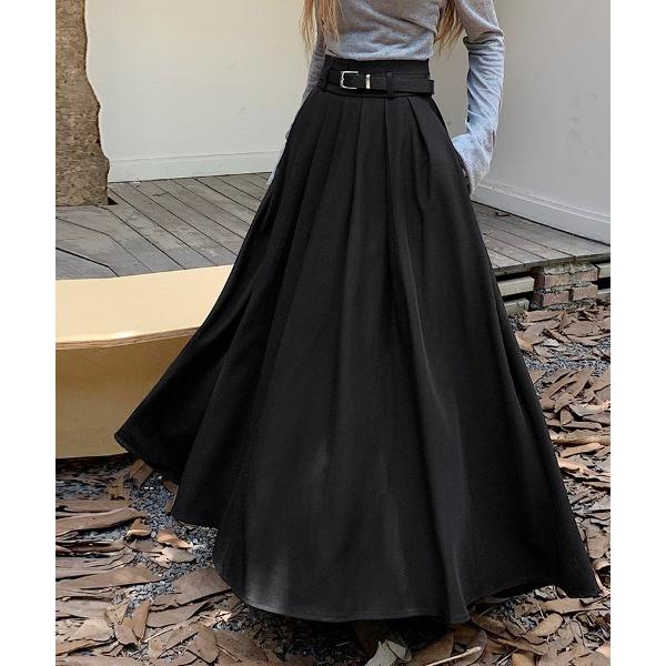 スカート ハイウエストロングプリーツスカート