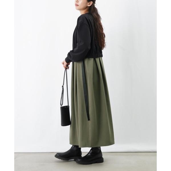 ワンピース LC/LLL カット布帛切替ワンピース