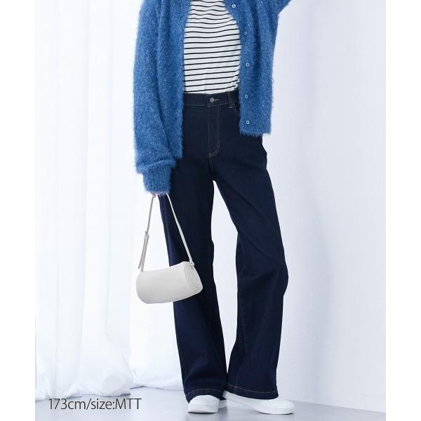ワイドパンツ ジーンズ デニム デニムパンツ 高身長　すごのびストレッチデニムワイドパンツ　丈長め・...