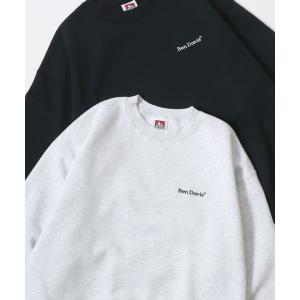 トレーナー スウェット BEN DAVIS/ベンデイビス HEAVY SWEAT CREW/オーバーサイズ 裏起毛 ロゴ ワンポイント刺繍 クルーネッ