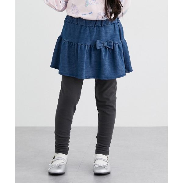 パンツ 防汚加工リボン付きスカッツ キッズ 子供服 女の子