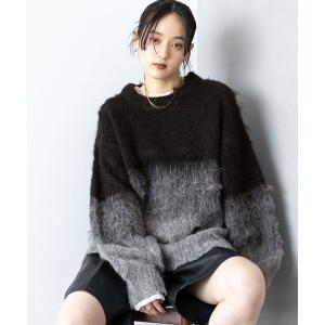 ニット セーター グラデーションシャギーニット レディース
