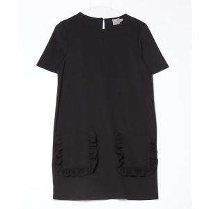 「asos」 フリル半袖ワンピース 38 ブラック レディース