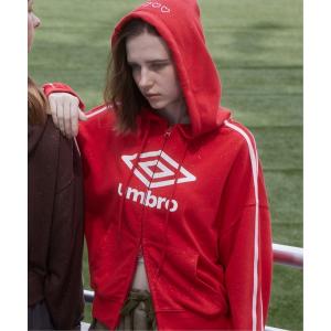 パーカー 「UMBRO × Casselini」 ロゴジップパーカー レディース