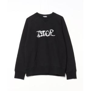 「Dior homme」 刺繍スウェットカットソー L ブラック メンズ