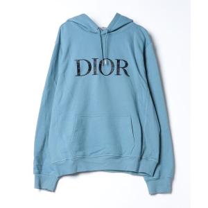 「Dior homme」 刺繍プルオーバーパーカー X-LARGE ブルー メンズ