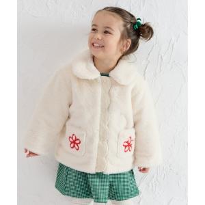コート アウター ラブミーフラワーフェイクファーコート キッズ 子供服 女の子