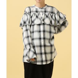マタニティ 「産前・産後対応」マタニティ／無地柄フリルブラウス　587109