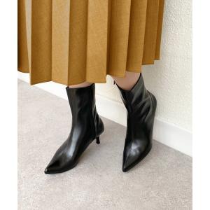 ブーツ ポインテッドトゥ ショートブーツ (5.5cmヒール) レディース