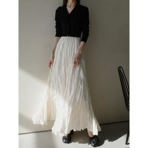 スカート 「RE ARRIVAL」ワッシャーボリュームロングスカート/アイボリー