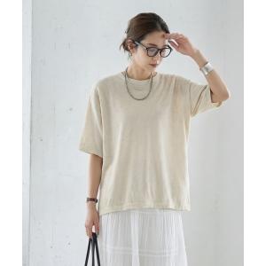 tシャツ リネン混ニットTシャツ レディース