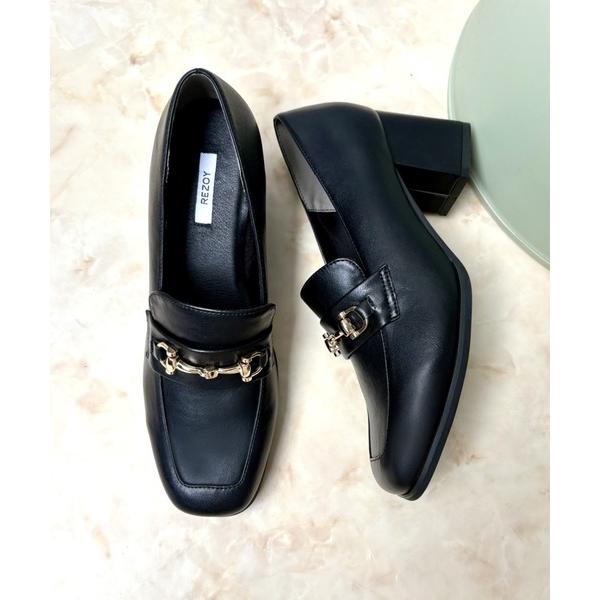 ローファー 「REZOY」ゴールドビットヒールローファー レディース
