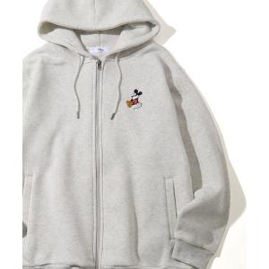 パーカー 「Disney/ディズニー」 アートワーク デザイン 裏起毛 胸ワッペン フルジップ スェット パーカー レディース メンズ
