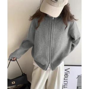 ニット セーター ダブルジップニットカーディガンレディース レディース