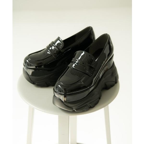 ローファー 「R＆E」厚底ラバーソールコインローファー レディース