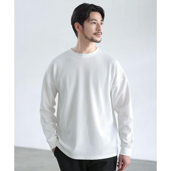 tシャツ 抗菌防臭ワッフルクルーネック＆ヘンリーネックロンT メンズ