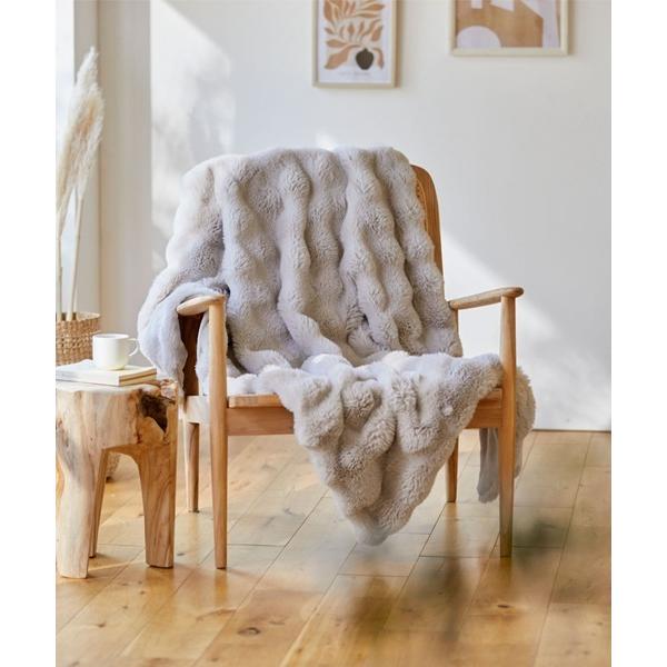 ブランケット モコモコ毛布 ラビットファー調│ハーフ「furry doudou./ファーリードゥドゥ...