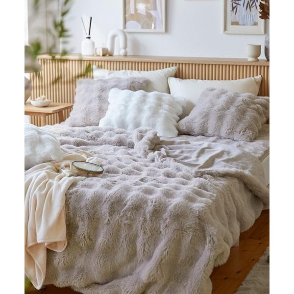 ブランケット モコモコ毛布 ラビットファー調│シングル「furry doudou./ファーリードゥド...