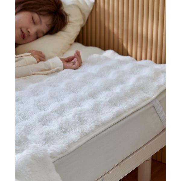 ベッド 寝具 モコモコ敷パッド ラビットファー調│シングル「furry doudou./ファーリード...
