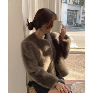 コート アウター エコファーショートコート レディース