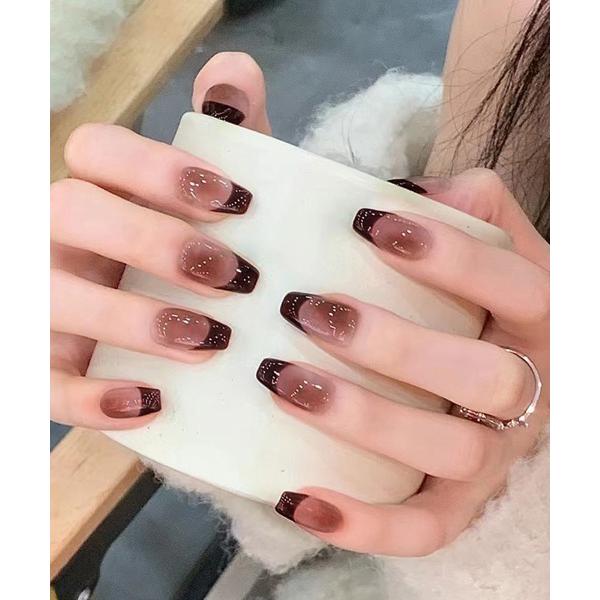 ネイルチップ ネイルシール 簡単にネイルチップ ハンドネイルチップ チークフレンチ