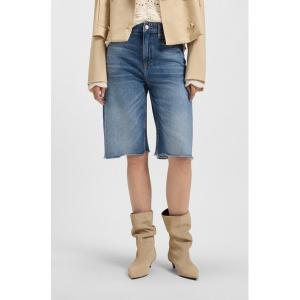 パンツ ニーレングス デニム ショートパンツ ロウヘム レディース