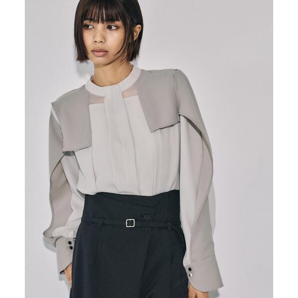 ブラウス シャツ 「完売間近！」タイインスパイアードコンビブラウス｜ウォッシャブル/防シワ/オフィス...