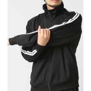 ジャージ 袖2本ライン入り ハイネックトラックジャケット  ジャージ メンズ レディース