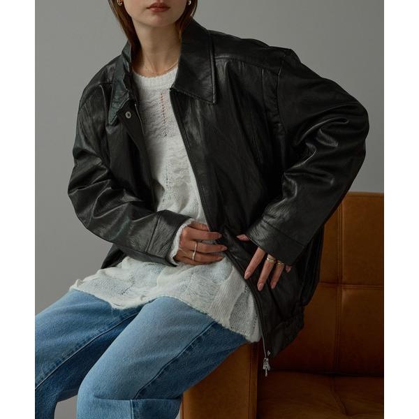 レザージャケット ライダース ヴィンテージ　フェイクレザージャケット レディース