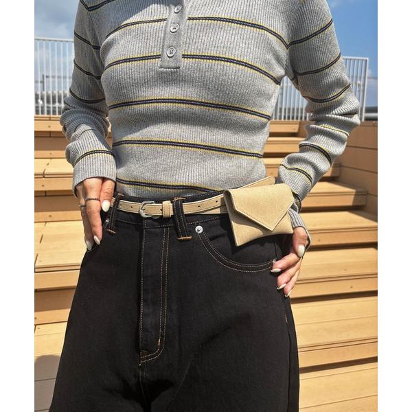 ベルト 「ISOOK / アイスー」2wayスエードミニポーチベルト / ベルトバッグ ウエストポー...