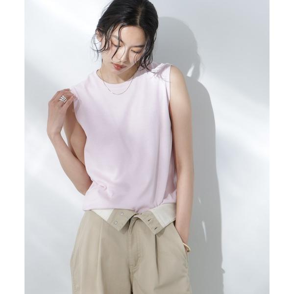 「NANO universe」 ノースリーブトップス M ライトピンク レディース