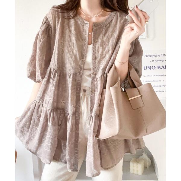 「classicalelf」 7分袖チュニック X-LARGE モカ レディース