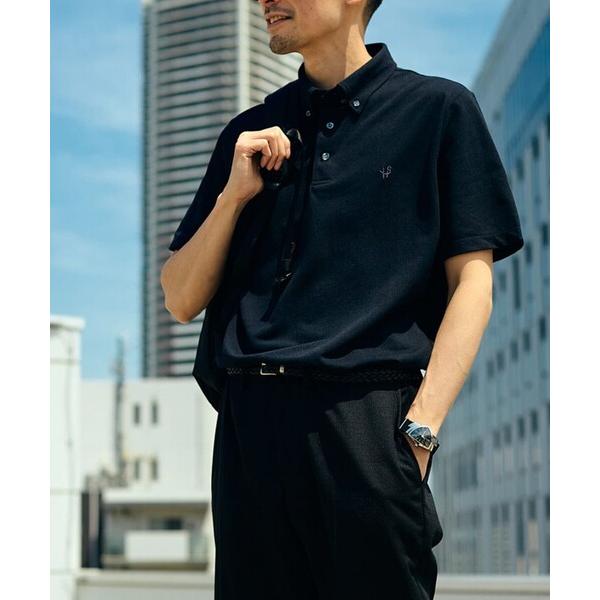 「SHIPS」 半袖ポロシャツ - ブラック メンズ