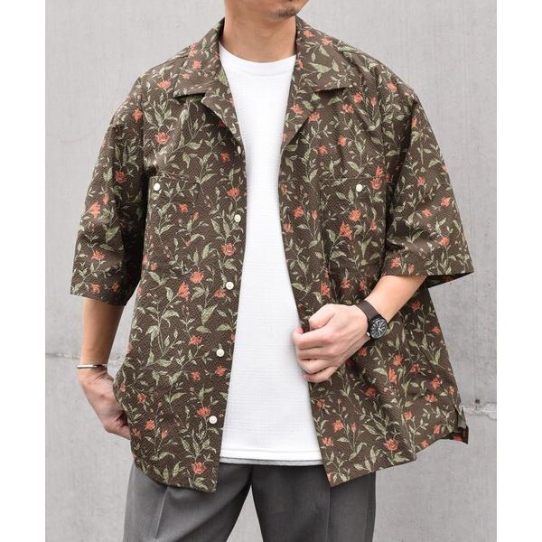 「SHIPS any」 半袖シャツ MEDIUM キャメル メンズ