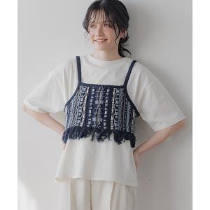 「niko and...」 半袖Tシャツ MEDIUM オフホワイト レディース