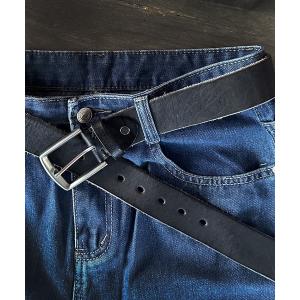 ベルト ビンテージ加工本革レザーベルト/ピンバックル ベーシックデザイン メンズ レディース