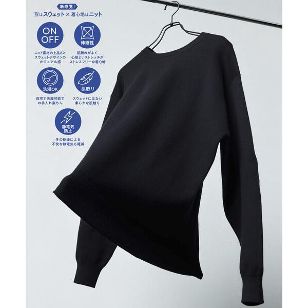 セーター ニット スウェットライク クルーネックニット メンズ