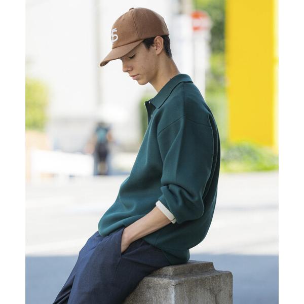 セーター ニット スウェットライク ポロカラーニット 裏配色デザイン メンズ