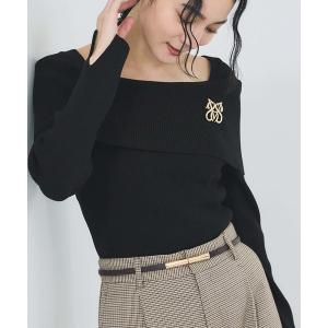 ニット セーター オフショルダーモチモチリブニット レディース