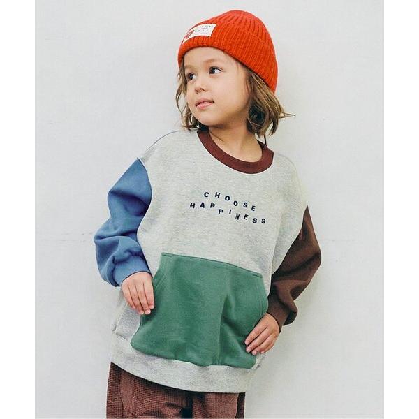 トレーナー  「ジュニア対応」ロゴ刺繍ポケットトレーナー キッズ 子供服 男の子 女の子