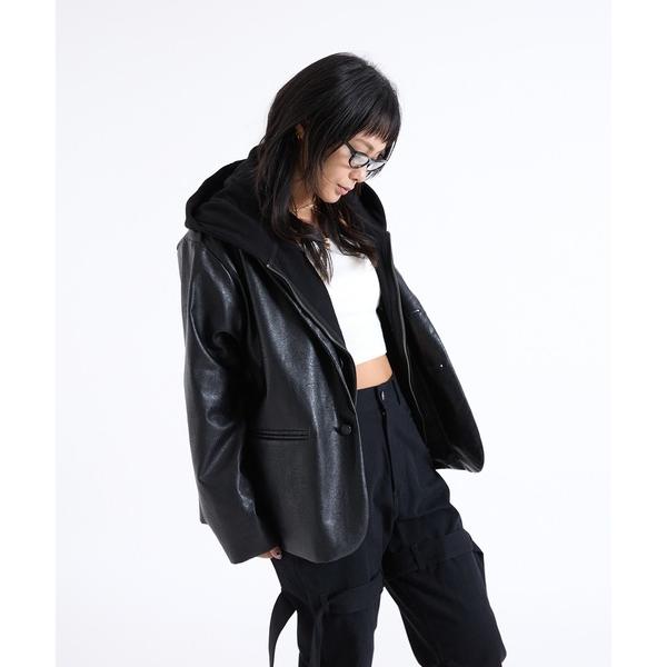 ジャケット テーラードジャケット F/LEATHER TAILORED JACKET レディース メ...