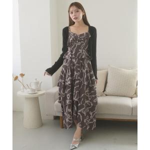 ワンピース raffle ribbon camisole onepiece / ラッフルリボンキャミワンピース