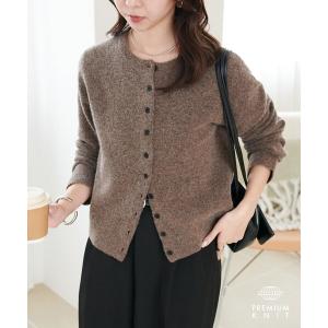 カーディガン ヤクブレンドクルーカーディガン レディース